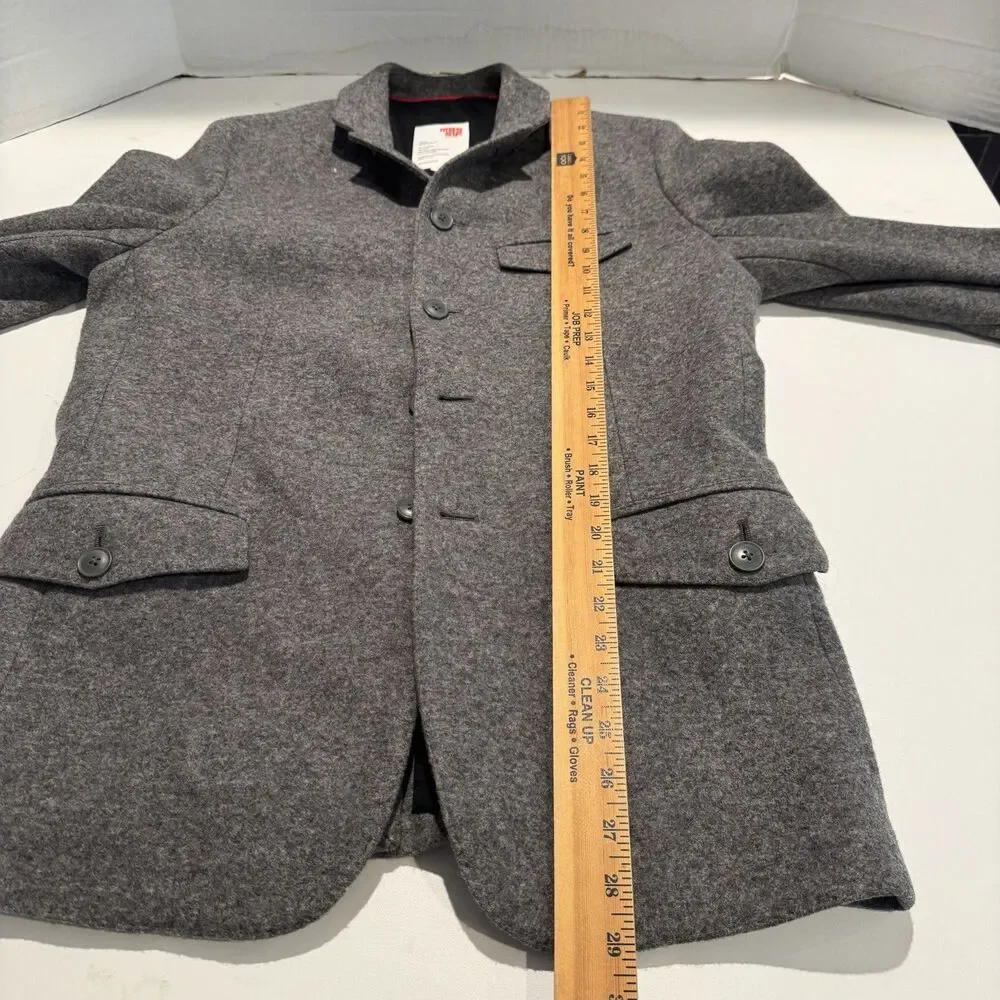 Massif Mens Grey Tweed Wool Blend Blazer Jacket Size M/36
